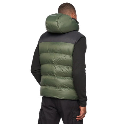 Dark Olive-Black - Back - Duck and Cover Mens Raymax Gilet