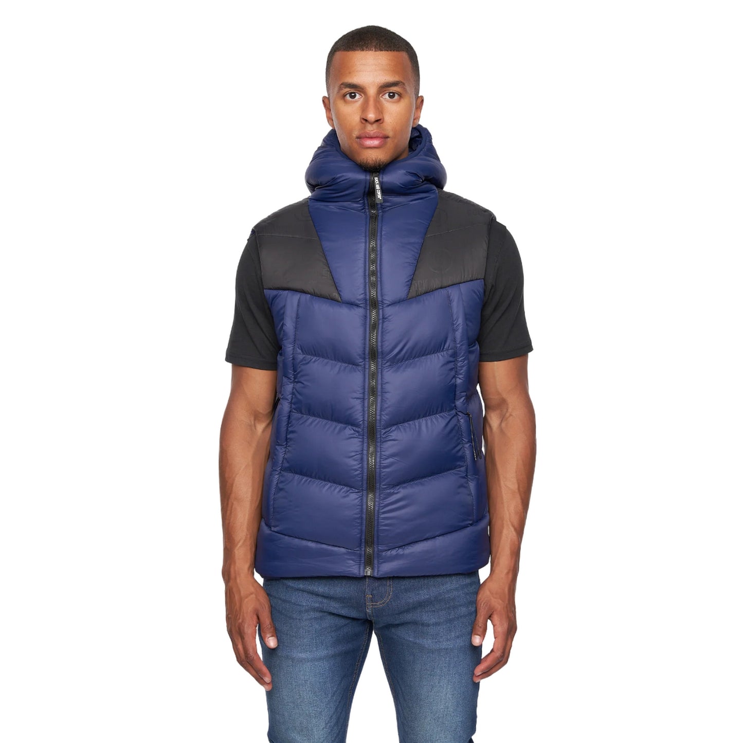 Navy-Black - Front - Duck and Cover Mens Raymax Gilet