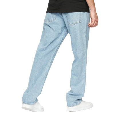 Light Wash - Back - Crosshatch Mens Tillman Stone Wash Baggy Jeans