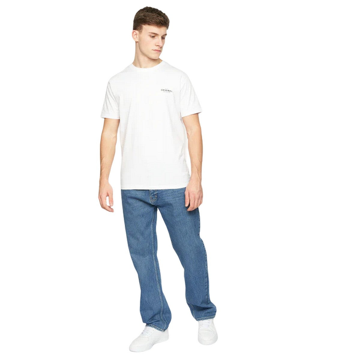 Stone - Side - Crosshatch Mens Tillman Stone Wash Baggy Jeans