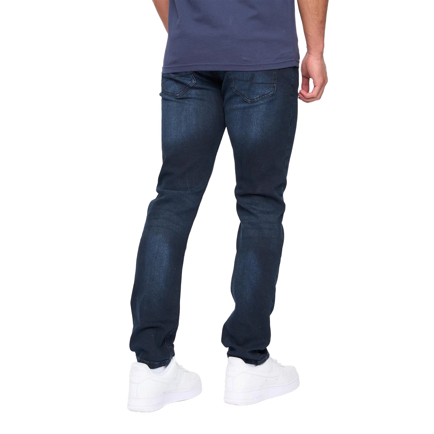 Blue-Black - Back - Henleys Mens Craze Comfort Denim Fitted Jeans