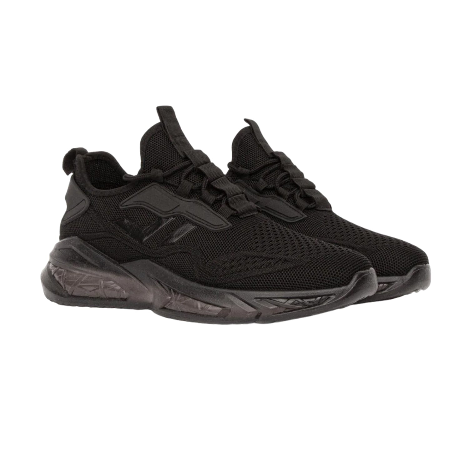 Black-Monochrome - Front - Crosshatch Mens Nantycaws Trainers