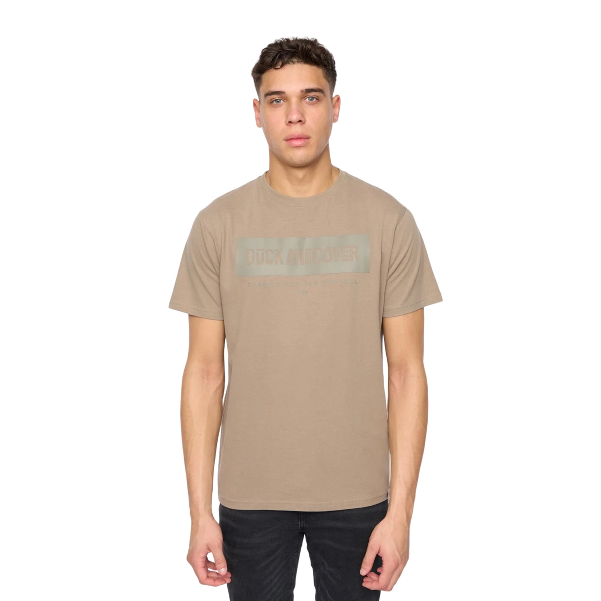 Mocha - Front - Duck and Cover Mens Chatts T-Shirt