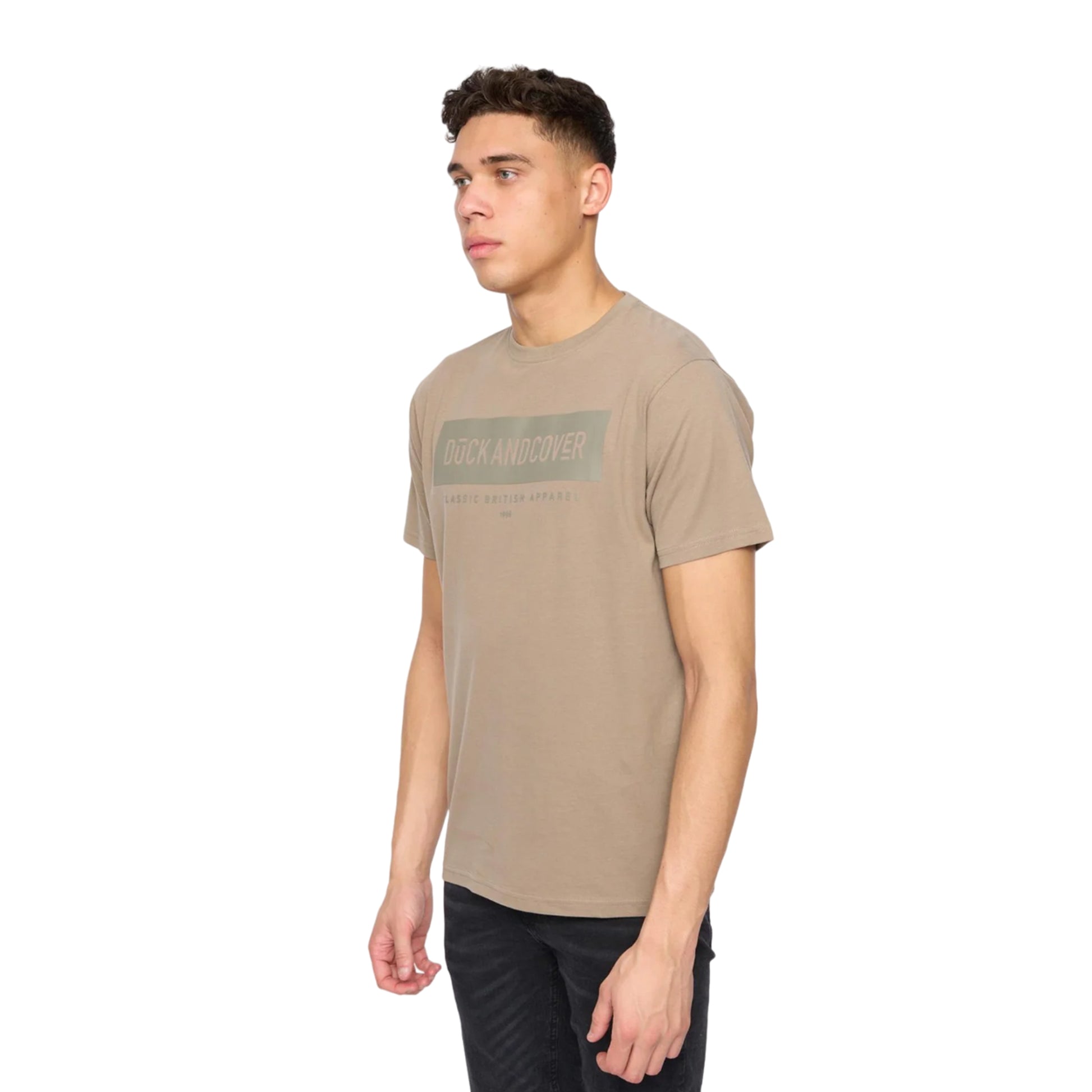 Mocha - Side - Duck and Cover Mens Chatts T-Shirt