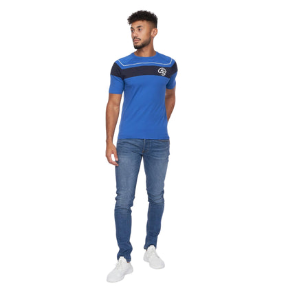 Blue - Side - Crosshatch Mens Craftore T-Shirt
