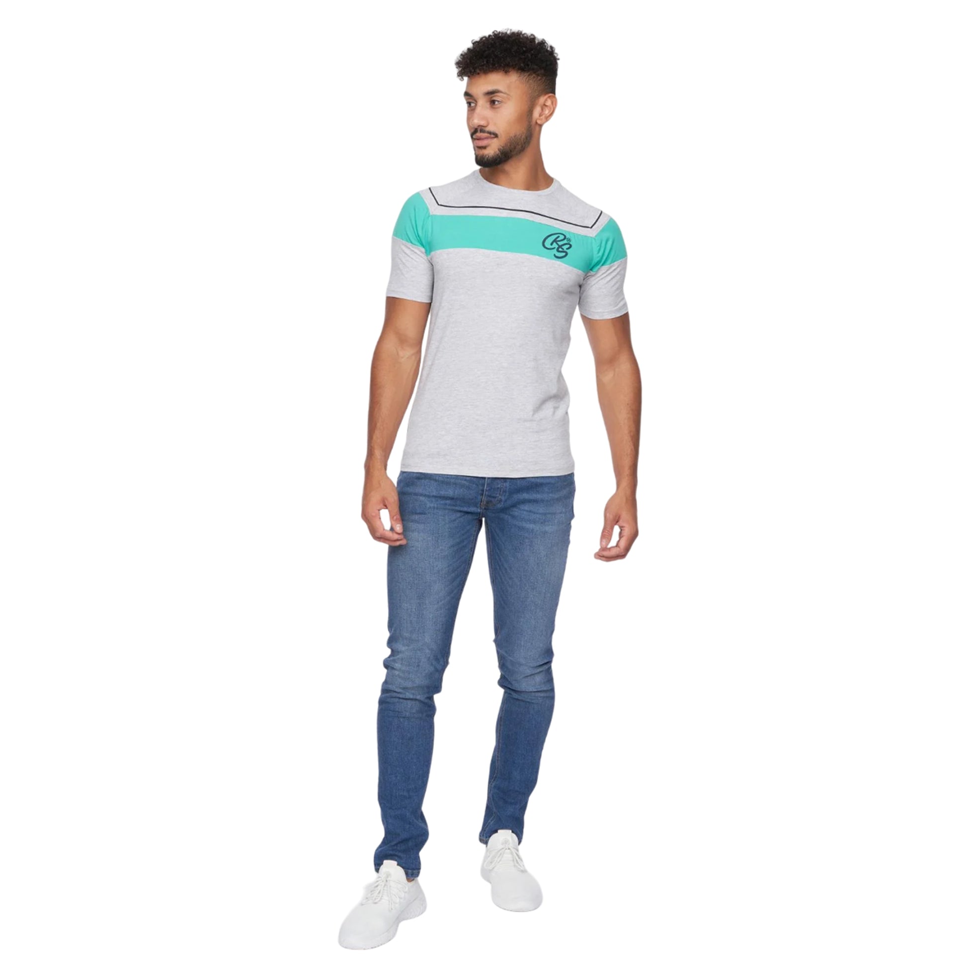Grey Marl - Side - Crosshatch Mens Craftore T-Shirt