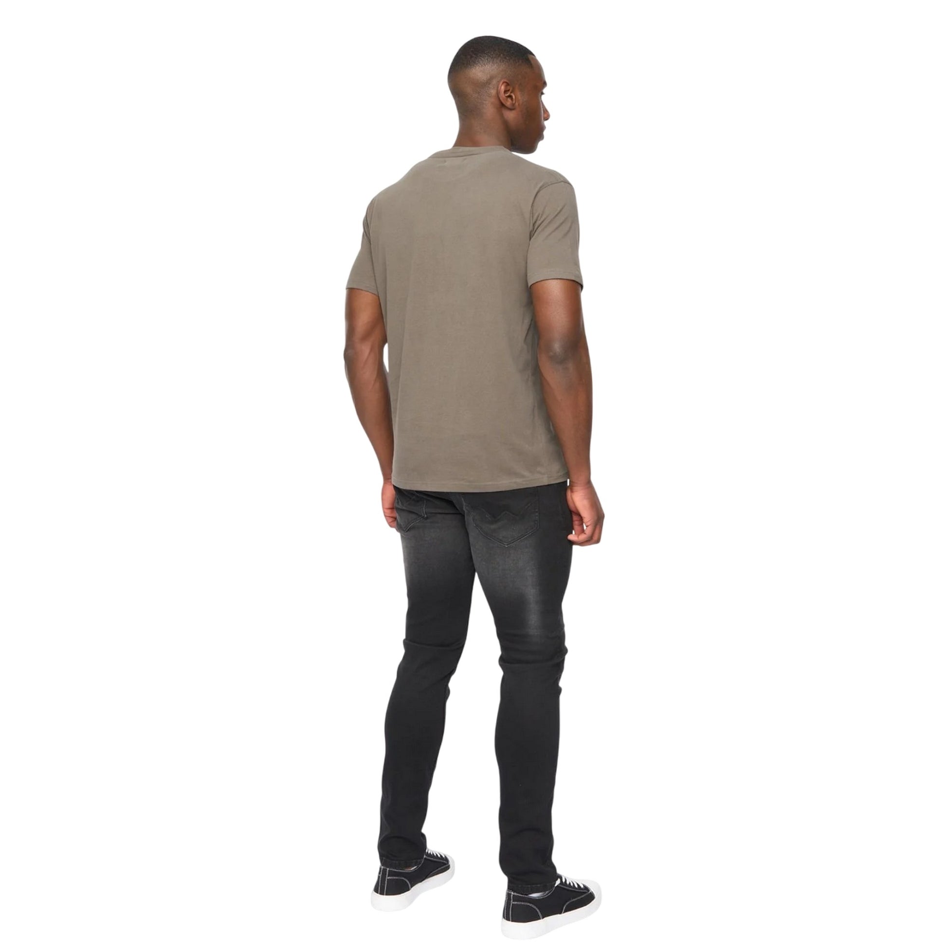 Dark Olive - Back - Duck and Cover Mens Mersak T-Shirt