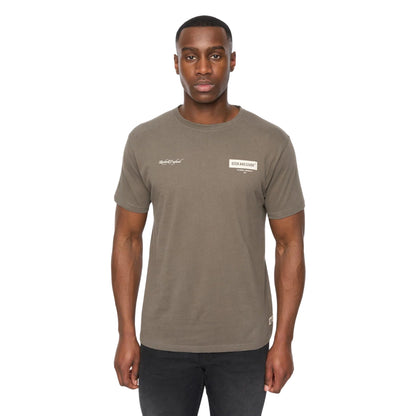 Dark Olive - Front - Duck and Cover Mens Mersak T-Shirt