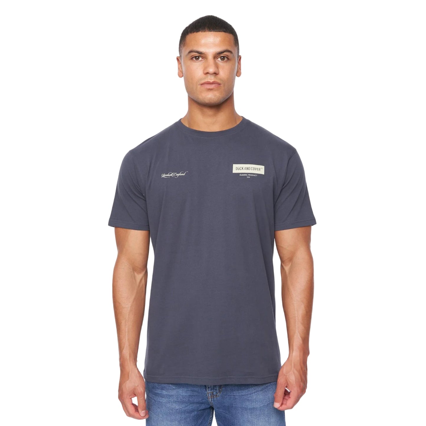 Navy - Front - Duck and Cover Mens Mersak T-Shirt