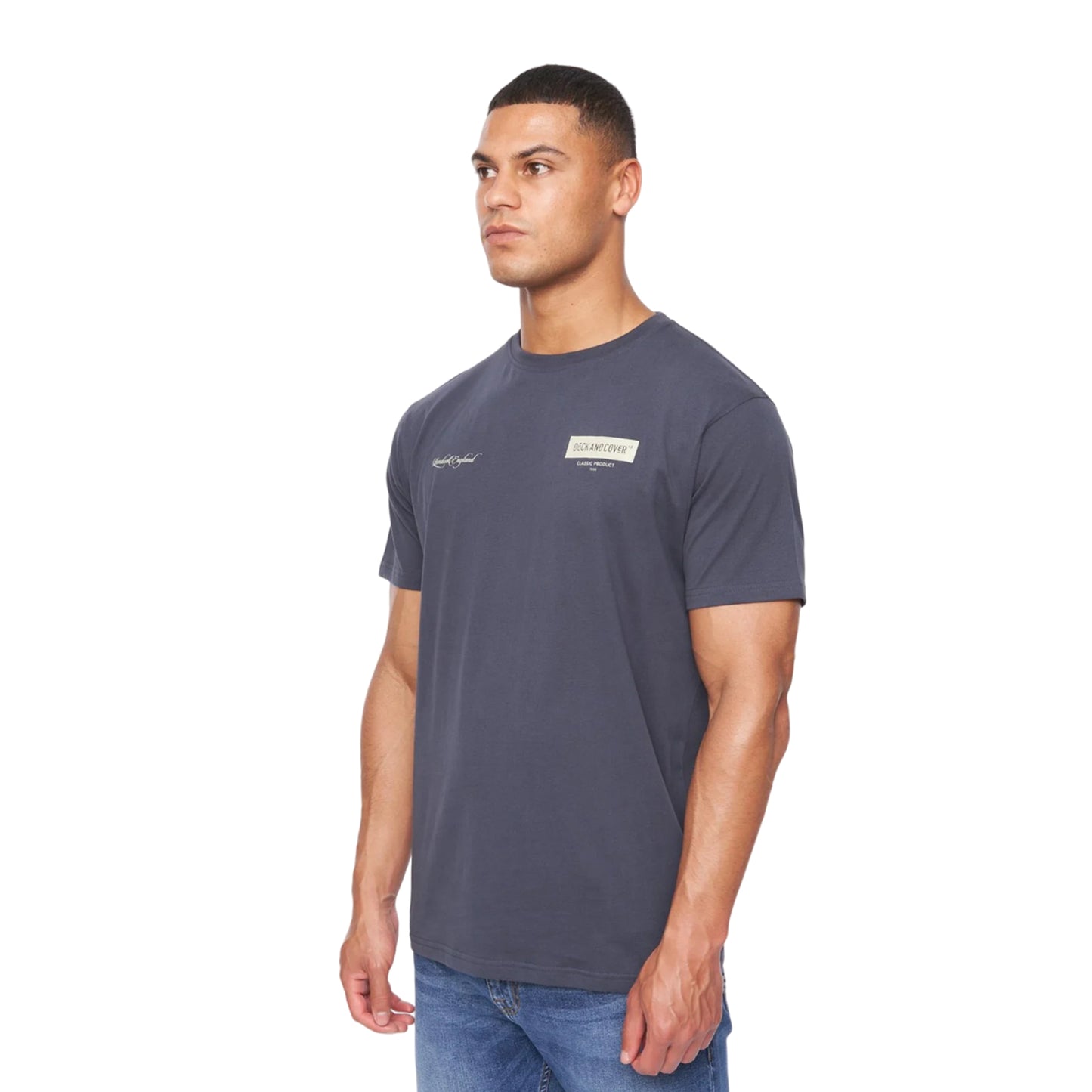 Navy - Side - Duck and Cover Mens Mersak T-Shirt