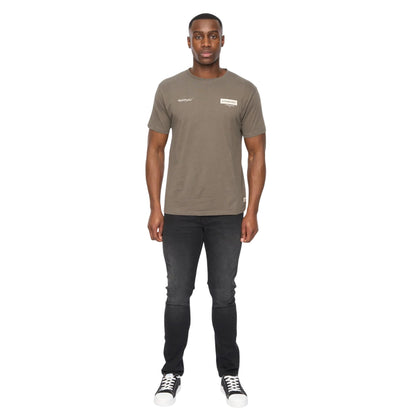Dark Olive - Side - Duck and Cover Mens Mersak T-Shirt