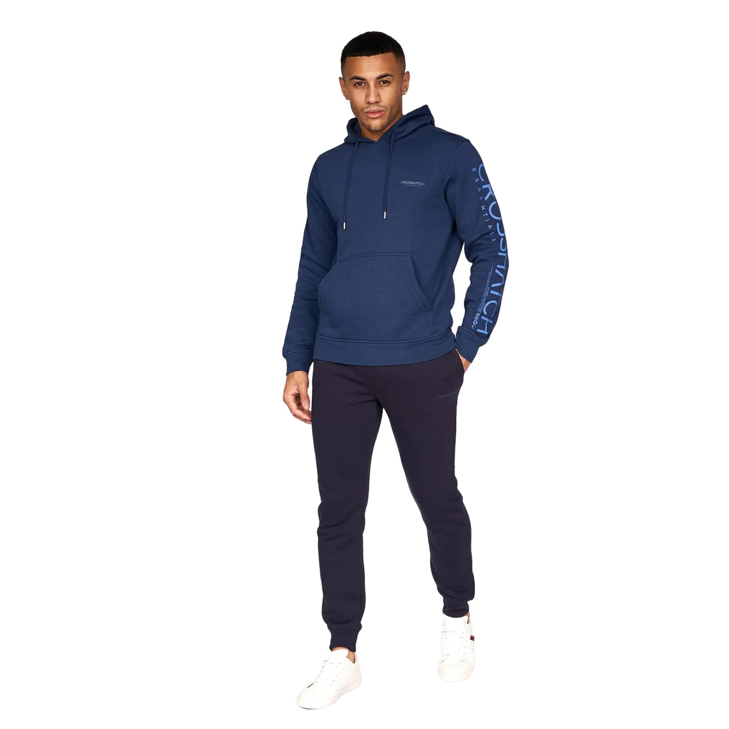Insignia Blue - Side - Crosshatch Mens Mishford Hoodie