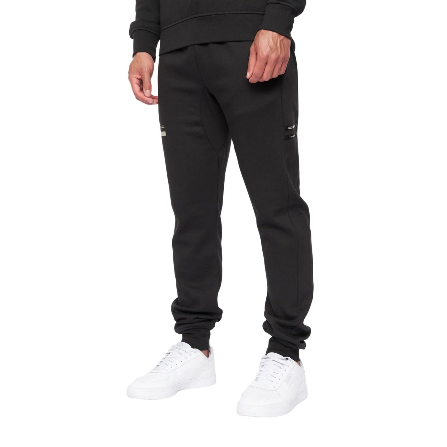 Black - Side - Duck and Cover Mens Jennerkins Jogging Bottoms