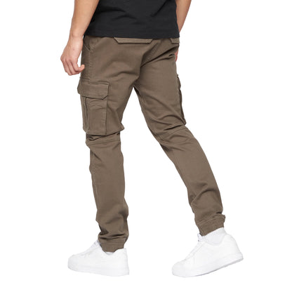 Khaki - Back - Crosshatch Mens Frentons Cargo Trousers