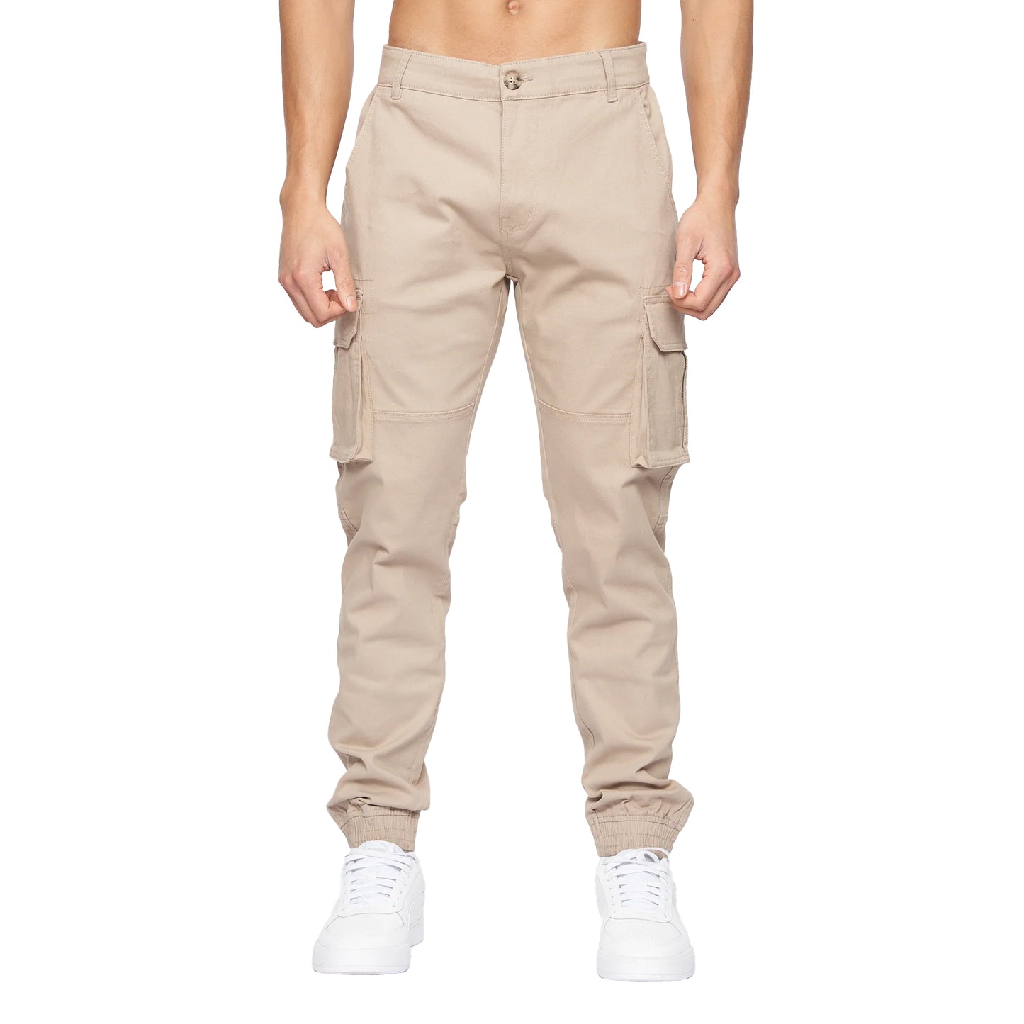 Stone - Front - Crosshatch Mens Frentons Cargo Trousers