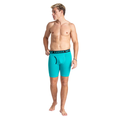 Turquoise - Back - Kandor Mens Trunken Boxer Shorts (Pack of 3)