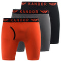 Orange - Front - Kandor Mens Trunken Boxer Shorts (Pack of 3)