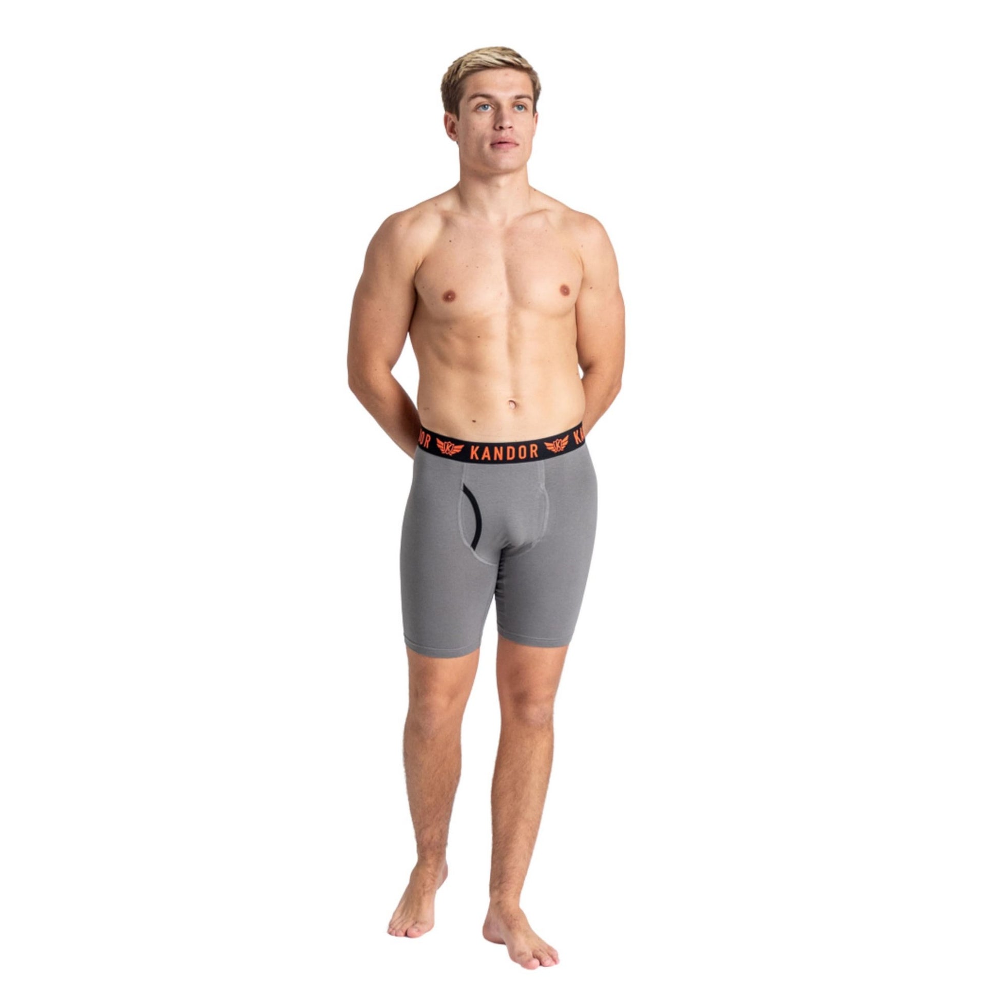 Orange - Side - Kandor Mens Trunken Boxer Shorts (Pack of 3)