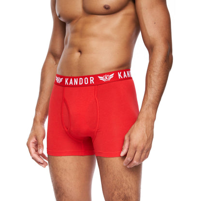 Blue-Red - Back - Kandor Mens Bambers Bamboo Boxer Shorts (Pack of 7)