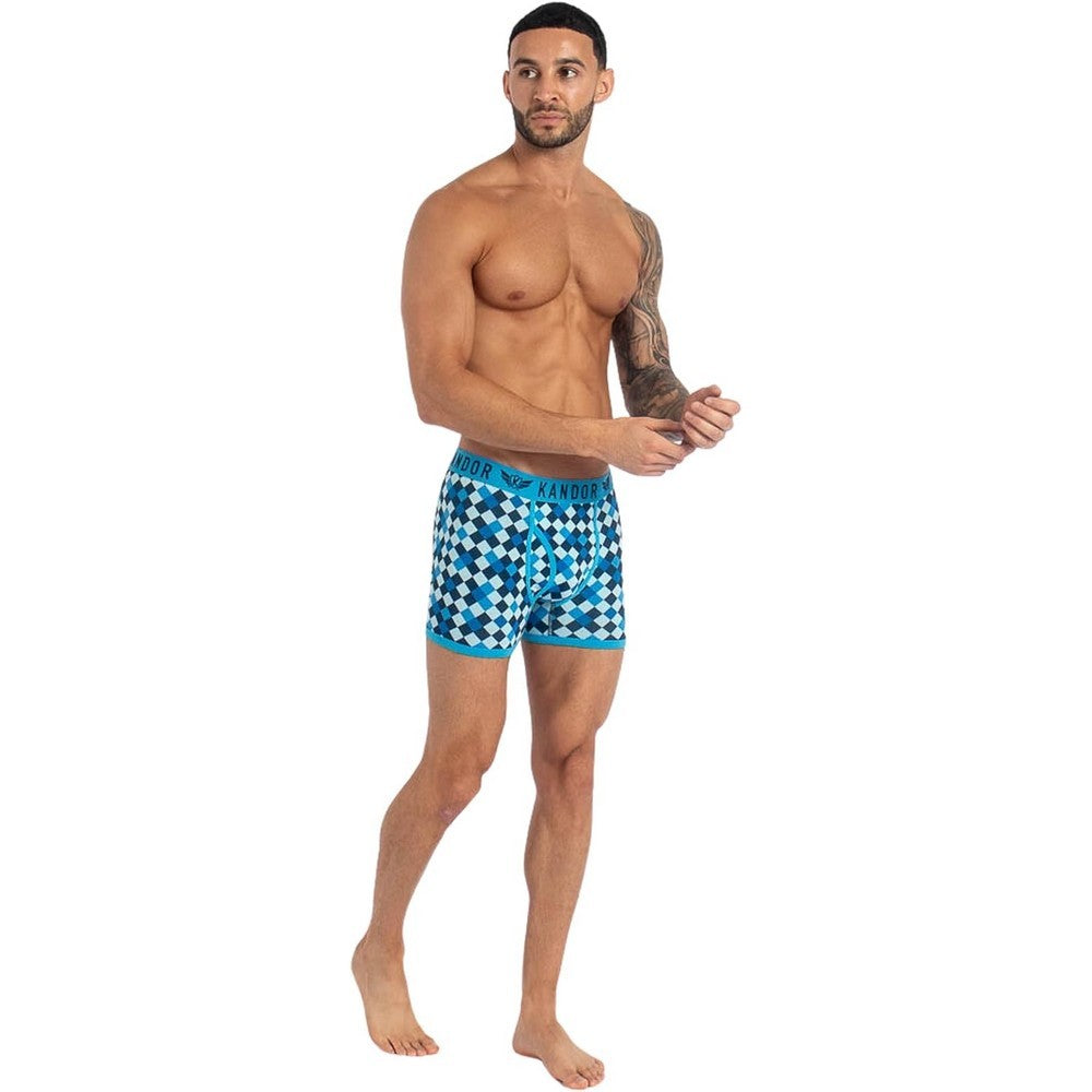 Blue - Back - Kandor Mens Jeckers Assorted Designs Boxer Shorts (Pack of 7)