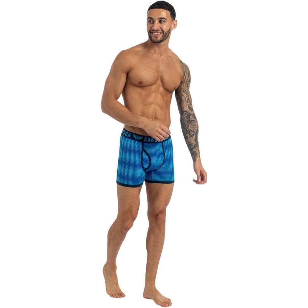 Blue - Side - Kandor Mens Jeckers Assorted Designs Boxer Shorts (Pack of 7)