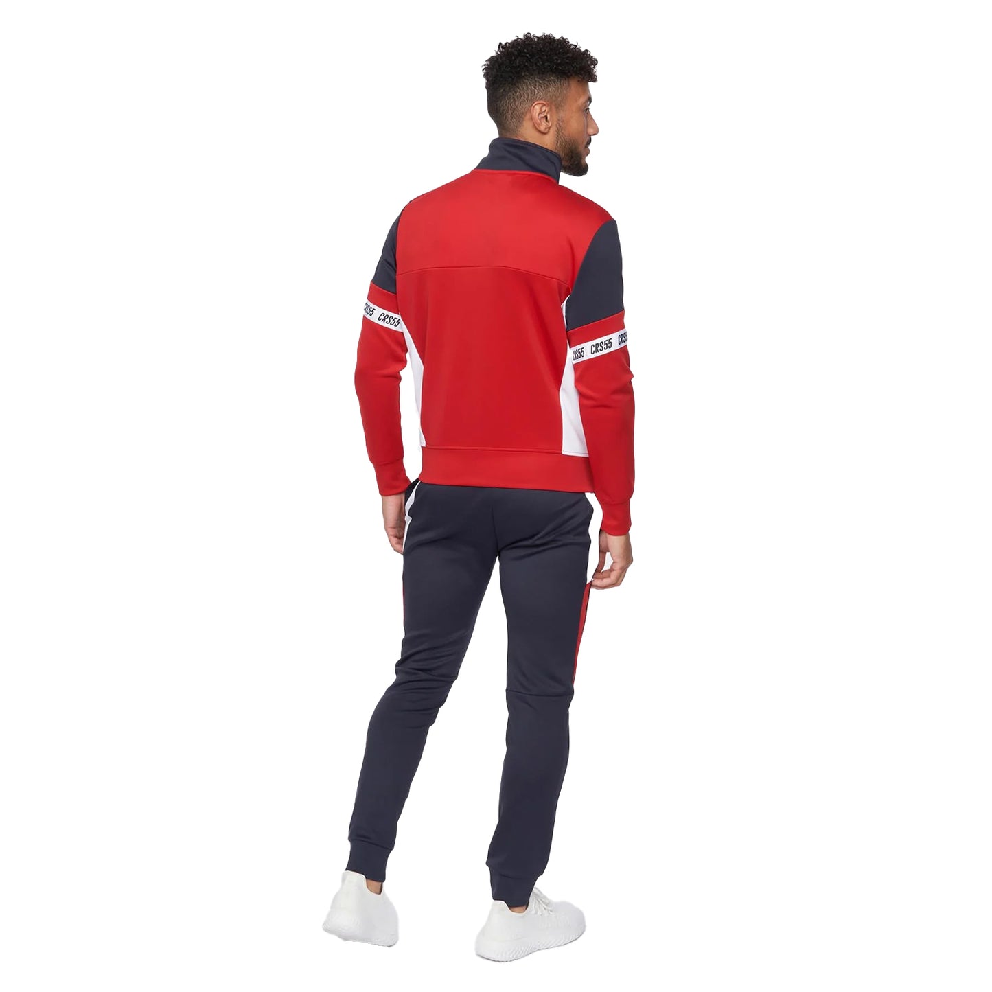 Red - Back - Crosshatch Mens Landan Tracksuit