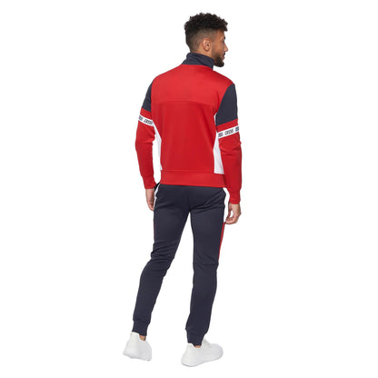 Red - Back - Crosshatch Mens Landan Tracksuit