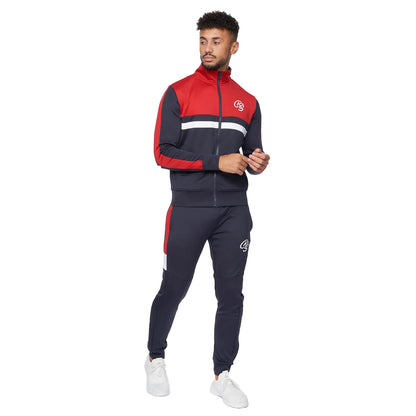 Navy-Red - Front - Crosshatch Mens Kamari Tracksuit