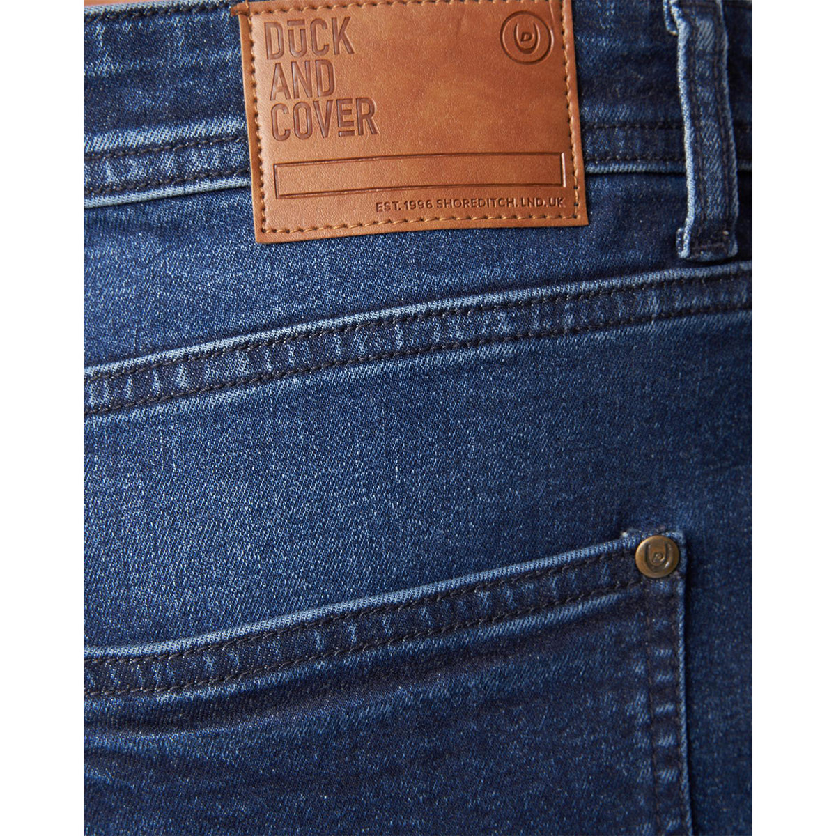Dark Wash - Side - Duck and Cover Mens Straight Leg Jeans