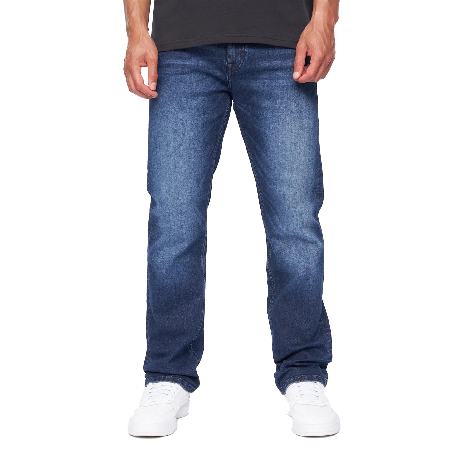 Dark Wash - Front - Duck and Cover Mens Straight Leg Jeans