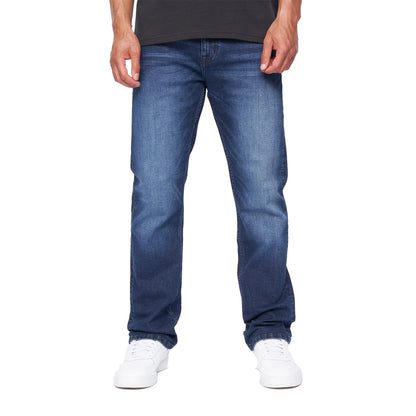 Dark Wash - Front - Duck and Cover Mens Straight Leg Jeans