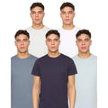 Multicoloured - Front - Duck and Cover Mens Demtare Plain T-Shirt (Pack of 5)