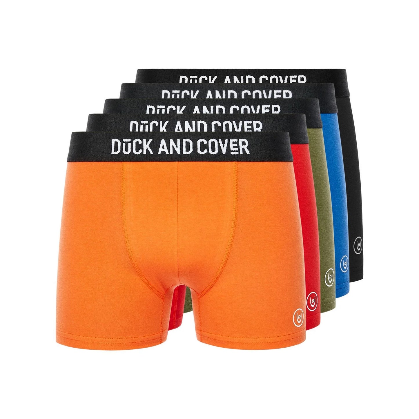 Multicoloured - Front - Duck and Cover Mens Thriller Boxer Shorts (Pack of 5)