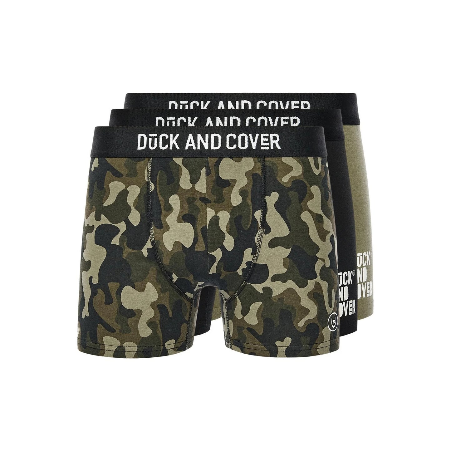 Green-Black-White - Front - Duck and Cover Mens Alizmo Boxer Shorts (Pack of 3)