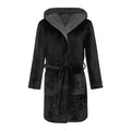Black - Front - Crosshatch Mens Mantous Fleece Lined Dressing Gown