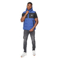 Blue - Side - Crosshatch Mens Kremlins Embossed Gilet