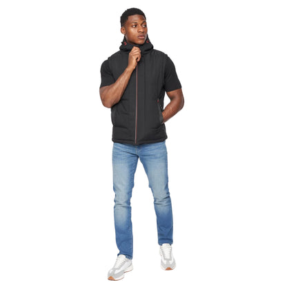 Black - Side - Crosshatch Mens Kampnew Embossed Gilet