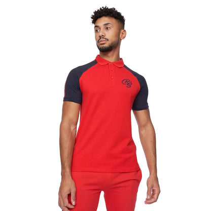 Red - Side - Crosshatch Mens Mentella Top & Shorts Set