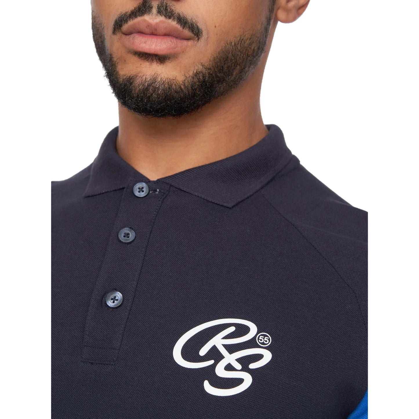 Navy - Side - Crosshatch Mens Maxmore Top & Shorts Set