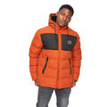 Burnt Orange - Front - Crosshatch Mens Tenthley Embossed Padded Jacket