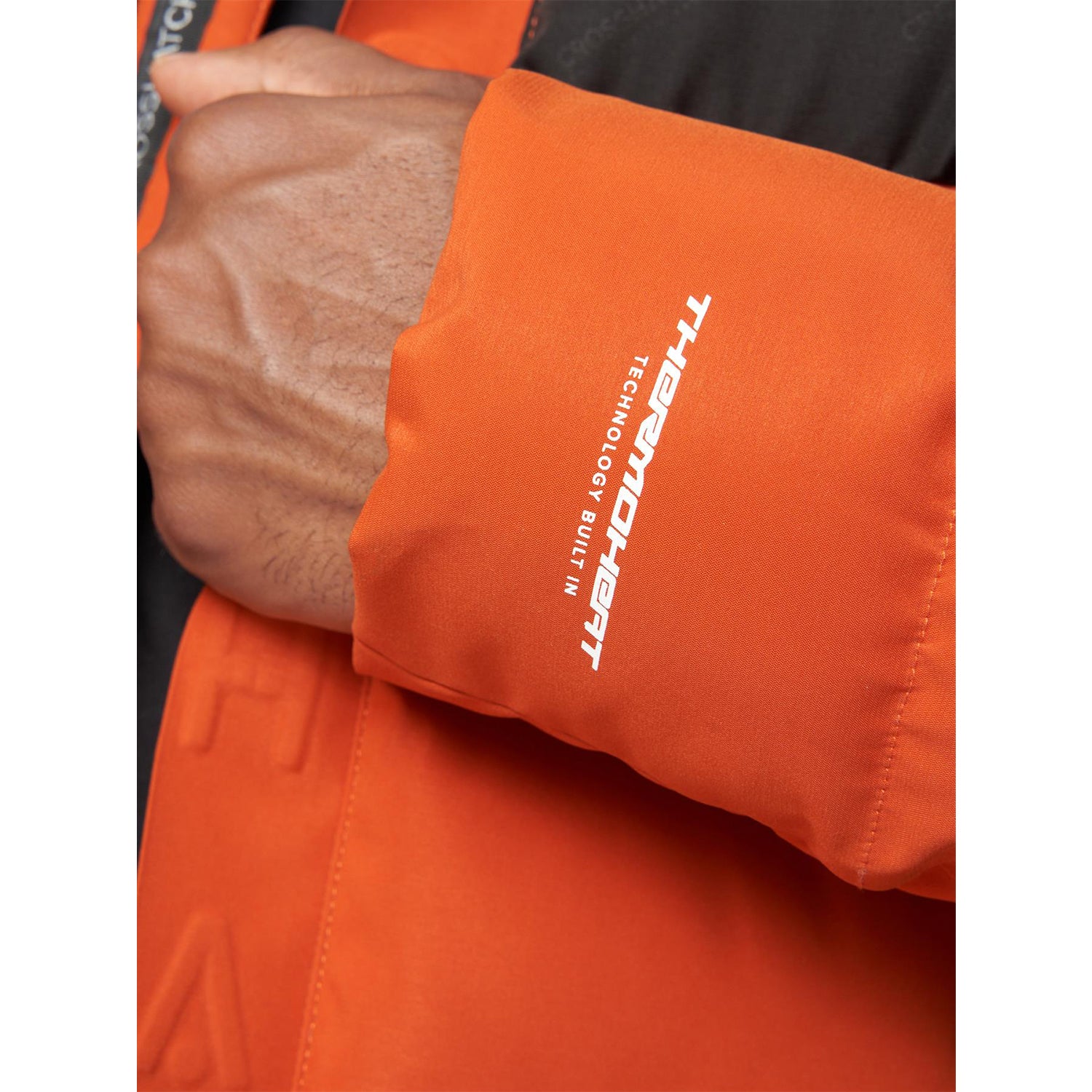 Burnt Orange - Side - Crosshatch Mens Tenthley Embossed Padded Jacket