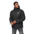 Black - Front - Crosshatch Mens Tenthley Embossed Padded Jacket
