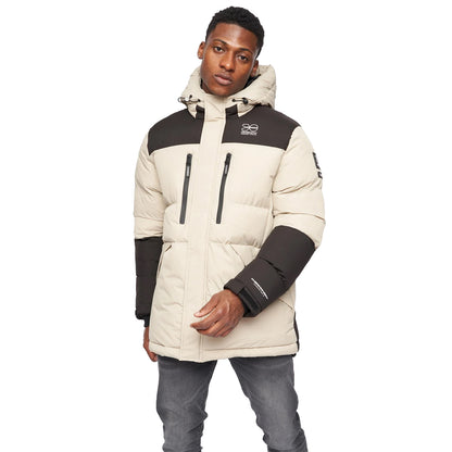 Stone - Front - Crosshatch Mens Squadage Panelled Jacket