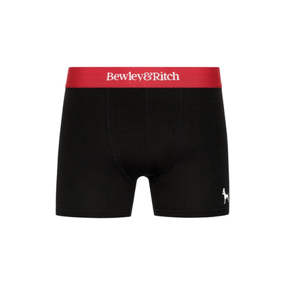 Black-Mixed - Side - Bewley & Ritch Mens Columba Boxer Shorts (Pack of 5)