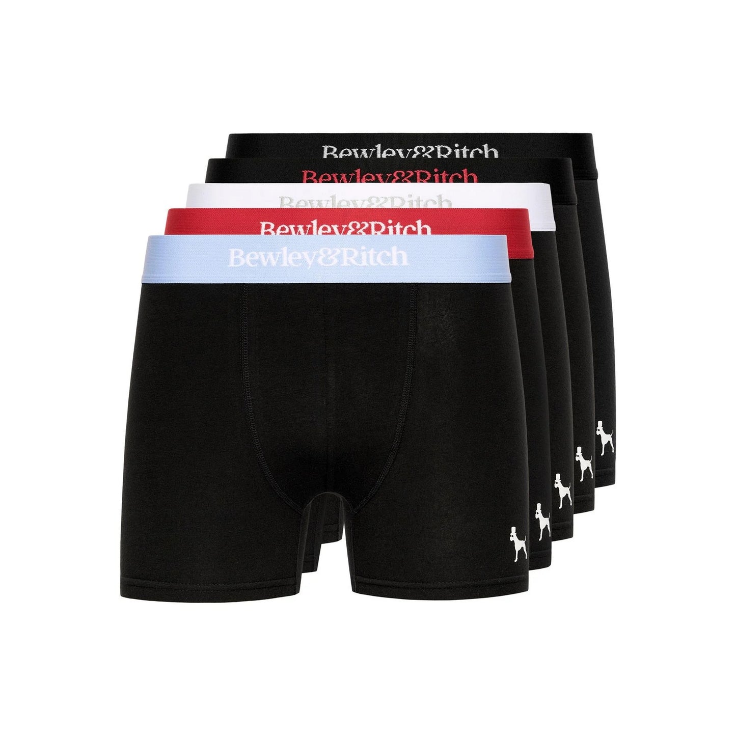Black-Mixed - Front - Bewley & Ritch Mens Columba Boxer Shorts (Pack of 5)