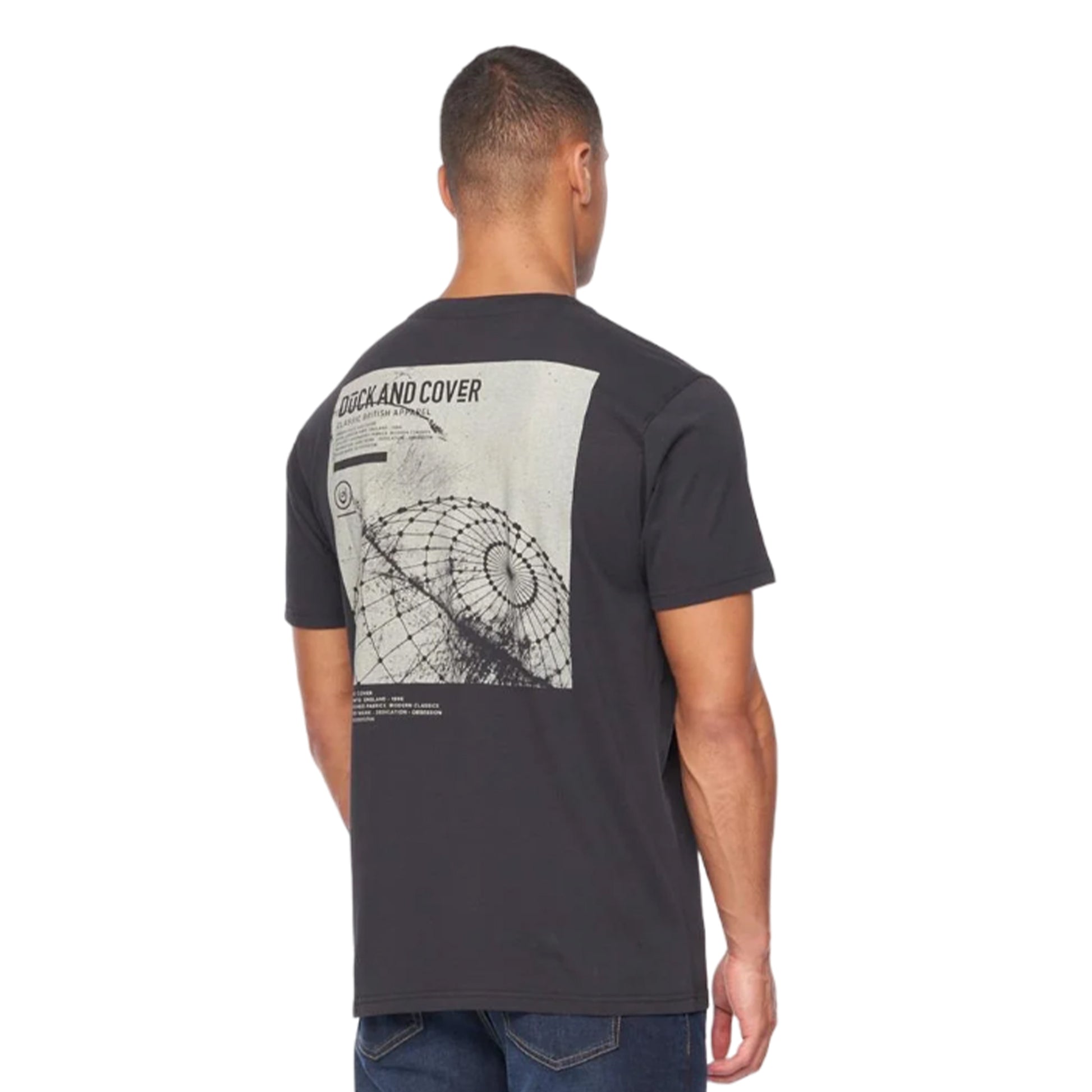 Black - Back - Duck and Cover Mens Brammers T-Shirt