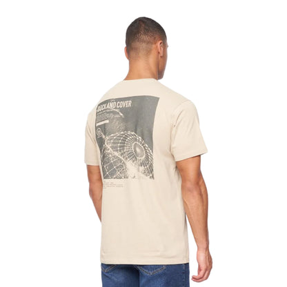 Greige - Back - Duck and Cover Mens Brammers T-Shirt