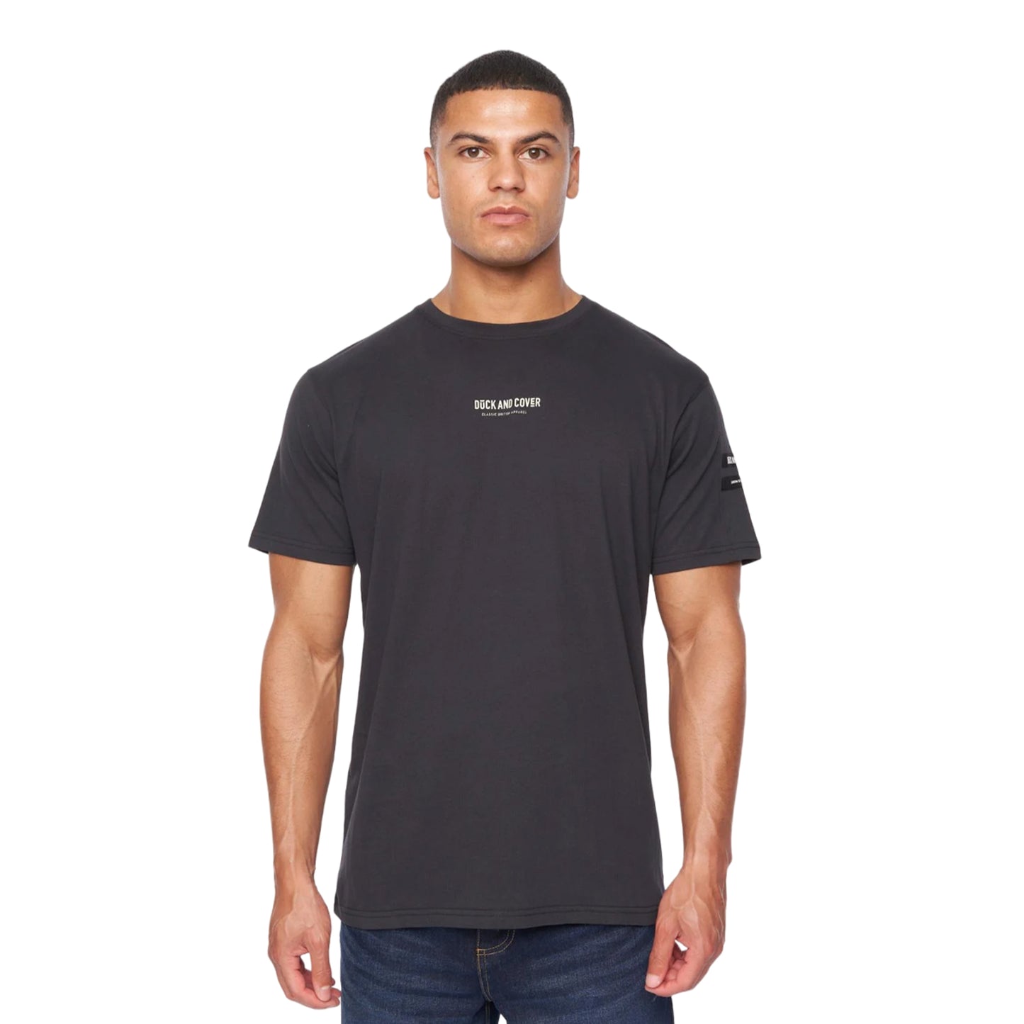 Black - Front - Duck and Cover Mens Brammers T-Shirt