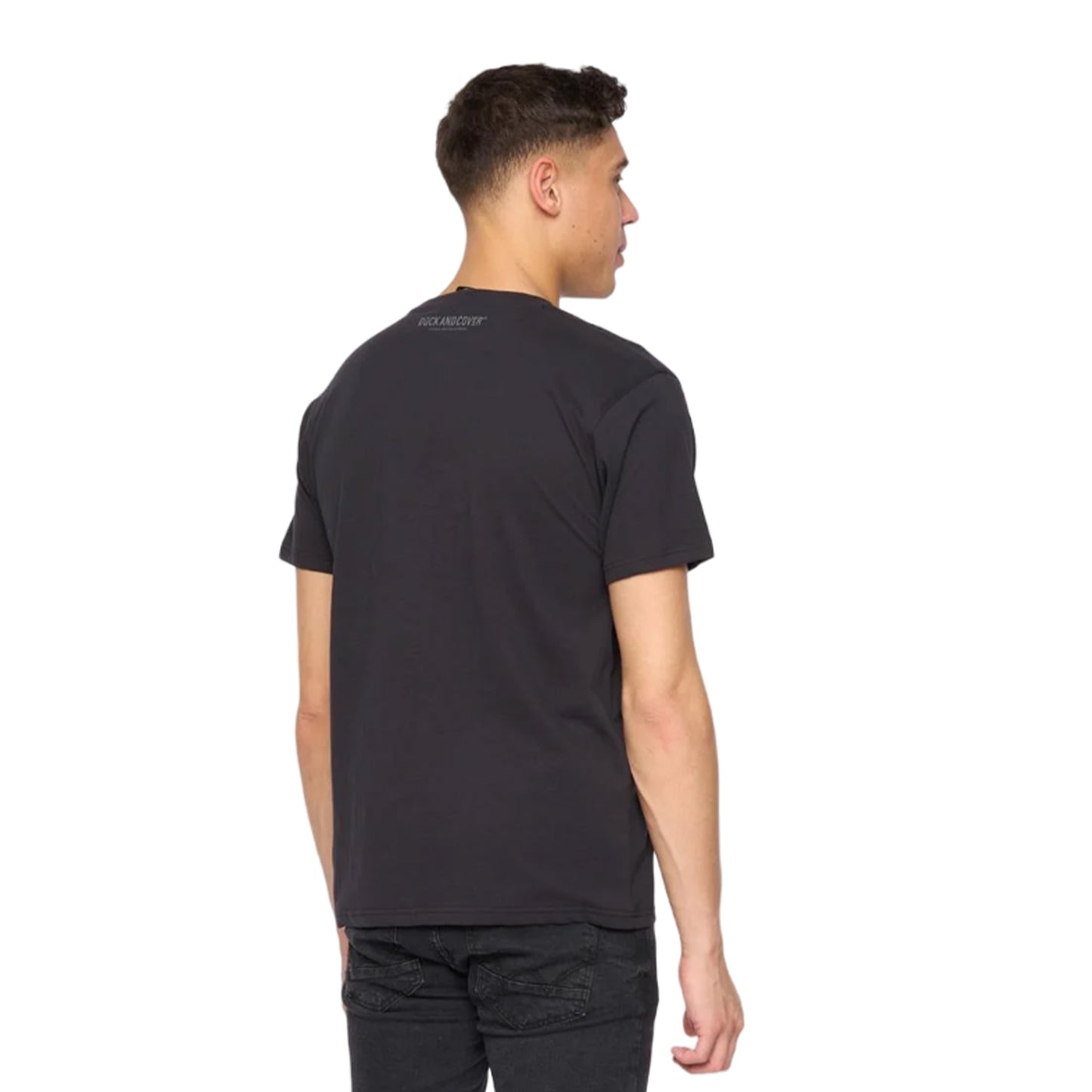 Black - Back - Duck and Cover Mens Lemonport T-Shirt