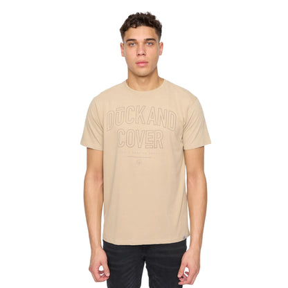 Greige - Front - Duck and Cover Mens Lemonport T-Shirt